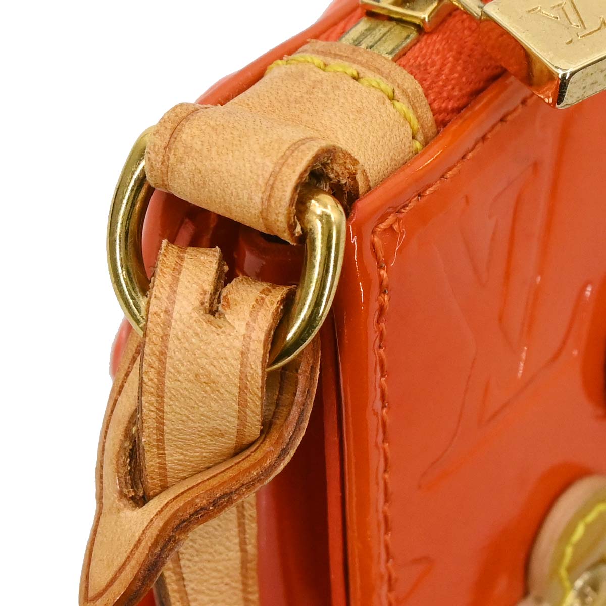 Louis Vuitton 2002 Orange Vernis Flower Lexington Handbag M92247