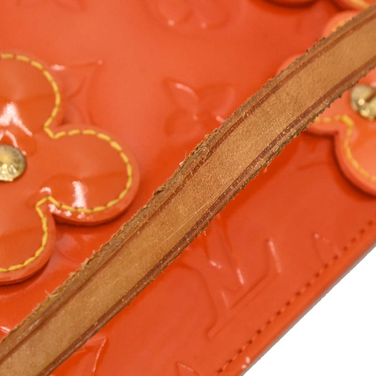 Louis Vuitton 2002 Orange Vernis Flower Lexington Handbag M92247