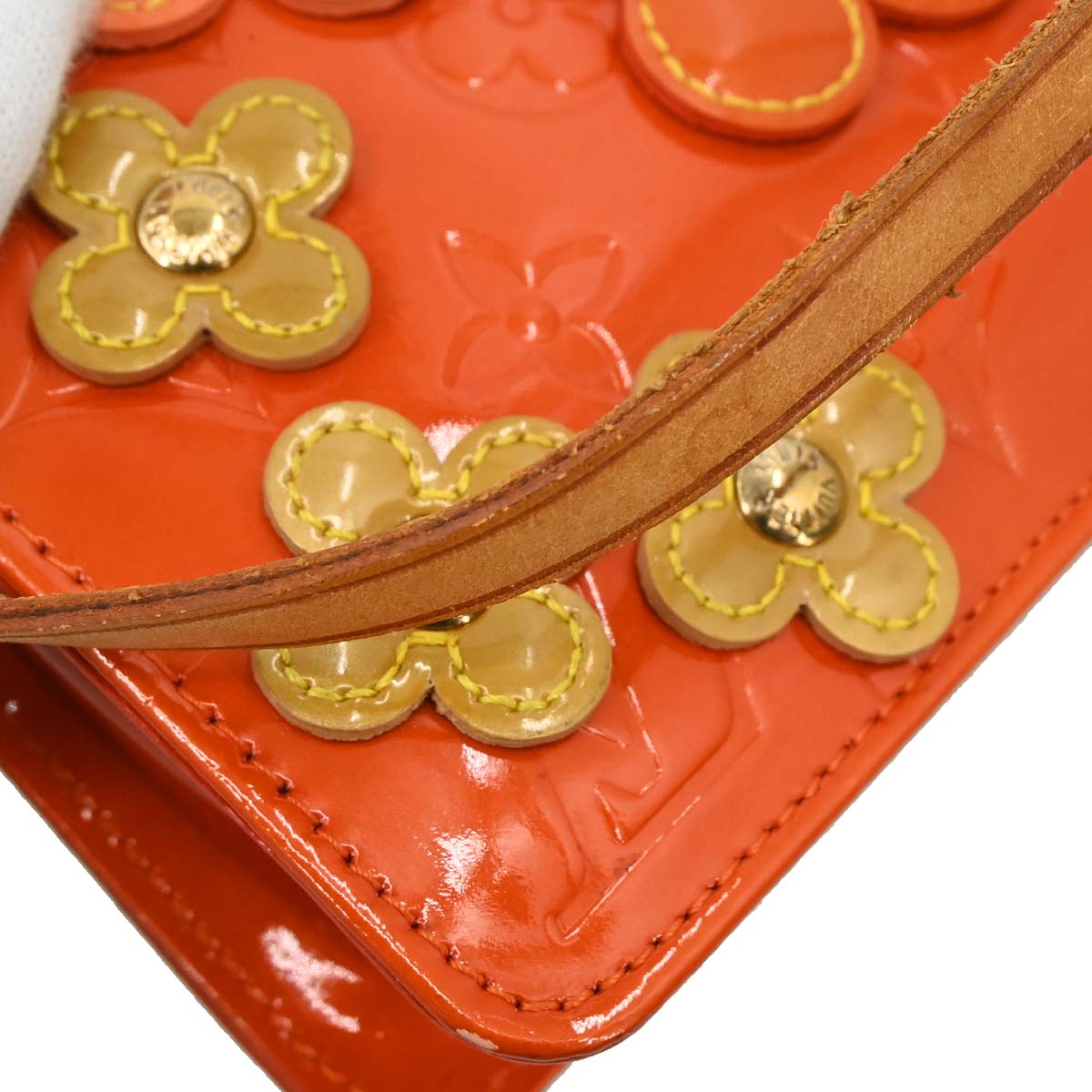 Louis Vuitton 2002 Orange Vernis Flower Lexington Handbag M92247