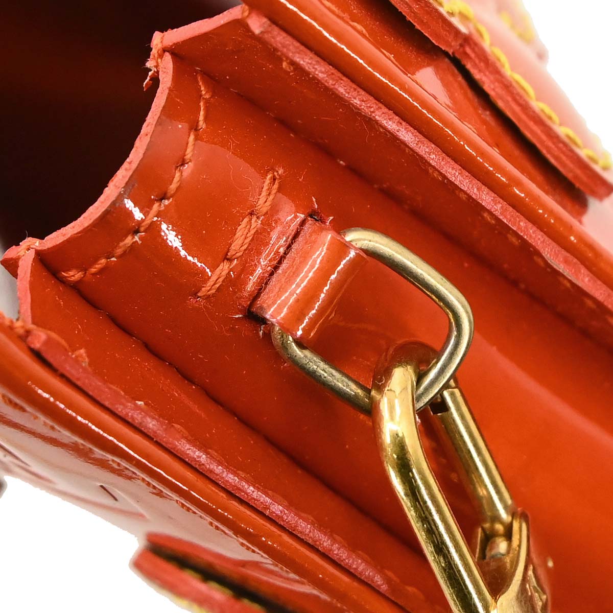 Louis Vuitton 2002 Orange Vernis Flower Lexington Handbag M92247