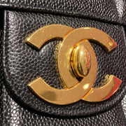 Chanel 1991-1994 Vertical Classic Flap Jumbo Black Caviar