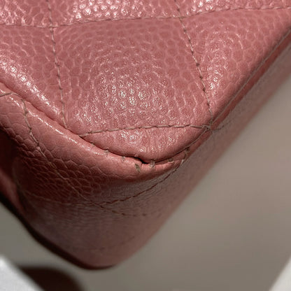 Chanel 2003-2004  Pink Caviar Medium Classic Double Flap Shoulder Bag