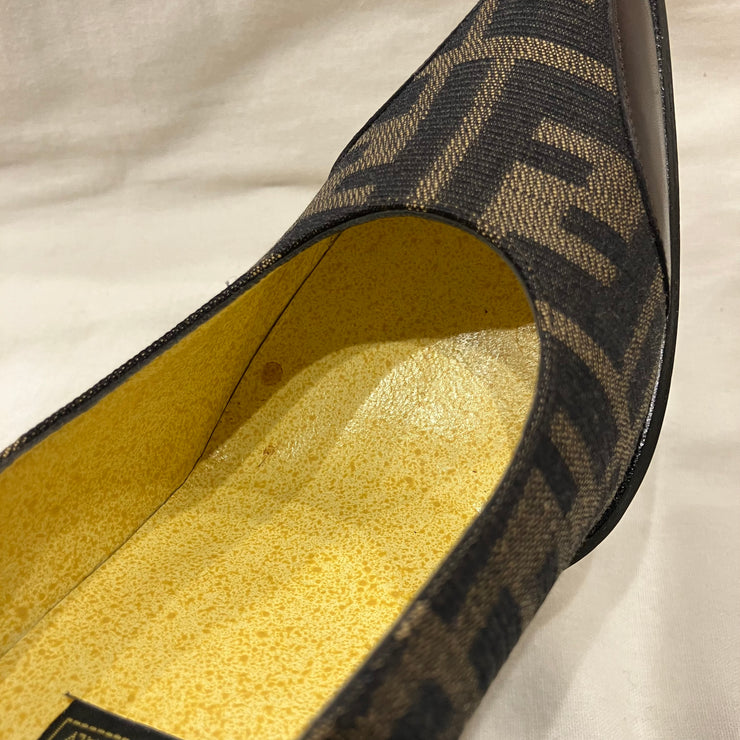 Fendi * Brown Zucca Shoes Pumps #36