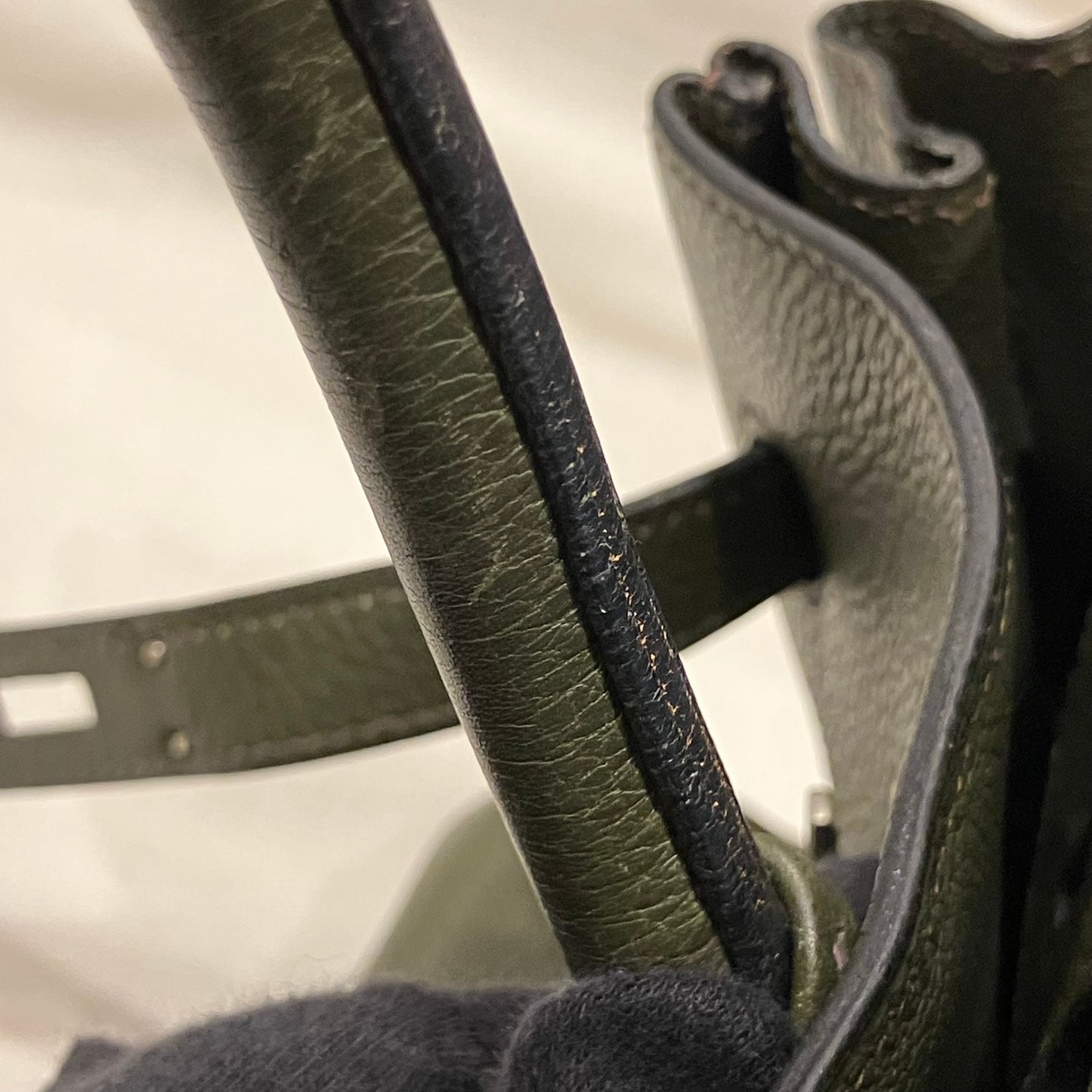 Hermes Vert Olive Taurillon Clemence Birkin 35 Handbag