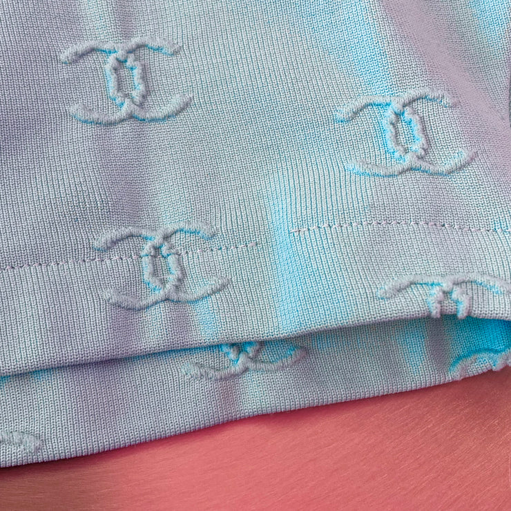 Chanel Cropped T-shirt Light Blue 97P #36