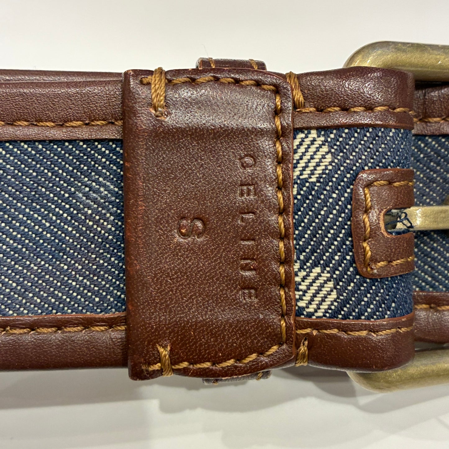 Celine Blue Denim Macadam Belt Bum Bag