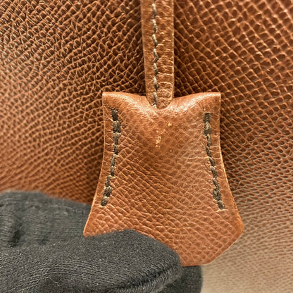 Hermes 1994 Marron Fonce Courchevel Kelly 32 Retourne 2way Shoulder Handbag