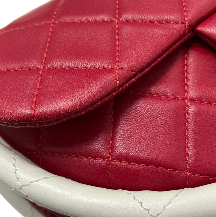 Chanel 2013-2014 Red Lambskin Small Hula Hoop Handbag