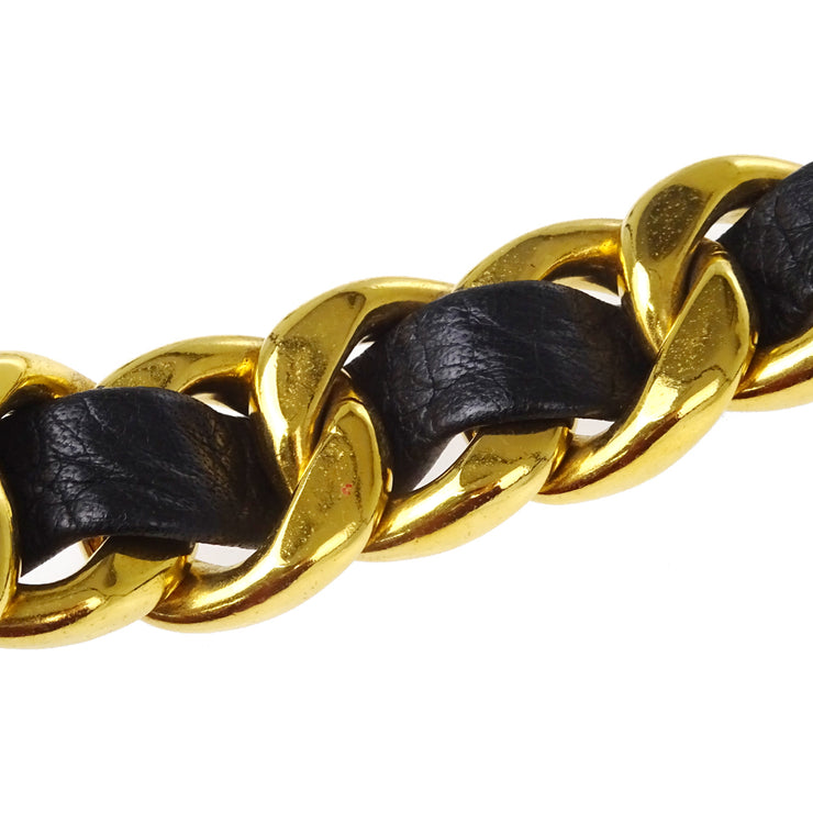 Chanel 1980s Gold & Black Chain Belt