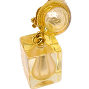 CHANEL * 1997 Faux Teardrop Pearl Dangle Earrings Clip-On Gold