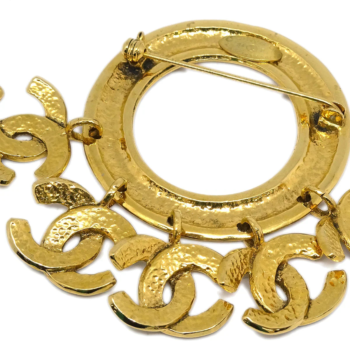 Chanel Fringe Brooch Pin Corsage Gold 94P