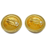 Chanel Button Earrings Gold Clip-On 93P/2939