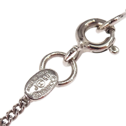 Chanel CC Chain Pendant Necklace Acrylic Silver Red Black 05P