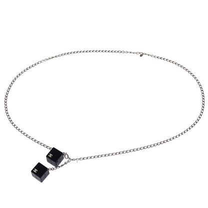 Chanel Square Chain Belt Silver 04S Small Good