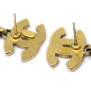 Chanel Dangle Pierced Earrings Gold 99A
