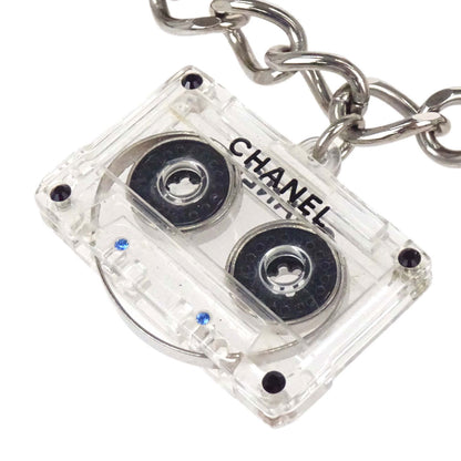 Chanel Record Cassette Tape Chain Belt Silver Rhinestone 04P