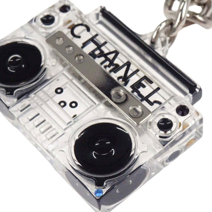 Chanel Record Cassette Tape Chain Belt Silver Rhinestone 04P