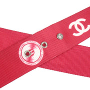 CHANEL 2004 CC Logos Record Buckle Belt Red #75