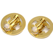 Chanel Turnlock Button Earrings Gold Clip-On 97P