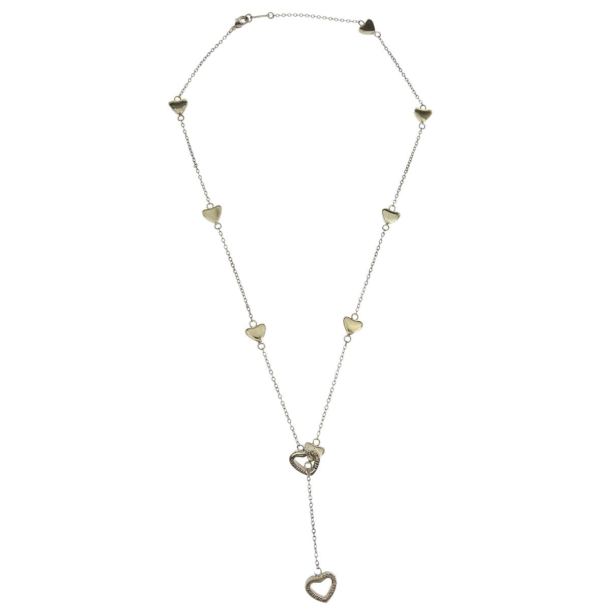 Tiffany & Co. Heart Link Lariat Necklace Ag925 Silver