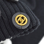 CHANEL Turtleneck Long Sleeve Knit One Piece Dress Black