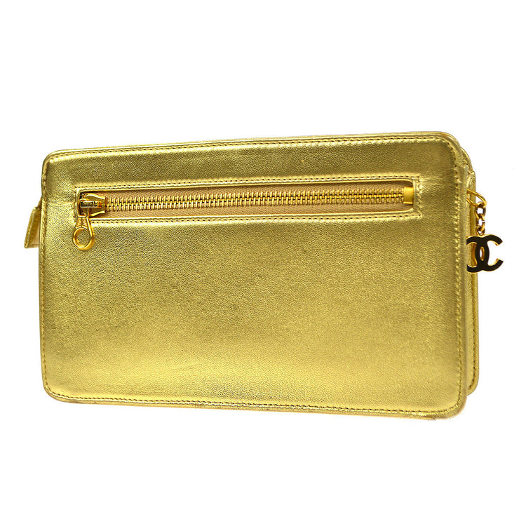 CHANEL 1996-1997 Pocket Clutch Bag Gold Lambskin – AMORE Vintage Tokyo