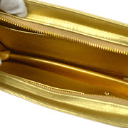 CHANEL 1996-1997 Pocket Clutch Bag Gold Lambskin