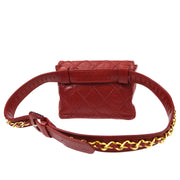 Chanel 1980Sコスモリンベルトバッグレッドラムスキン＃75