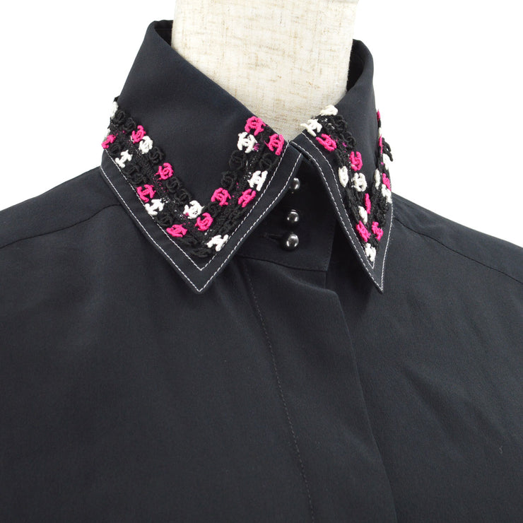 Chanel 2004 Fall CC embroidered slim-fit shirt #34