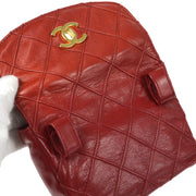 Chanel 1980Sコスモリンベルトバッグレッドラムスキン＃75