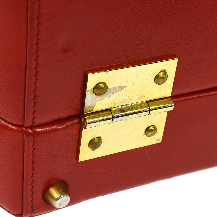 Chanel 1986-1988 Red Lambskin Vanity Handbag