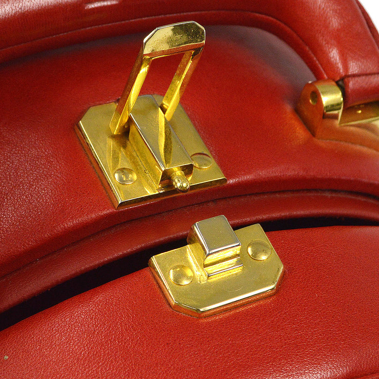 CHANEL 1986-1988 Red Lambskin Vanity handbag