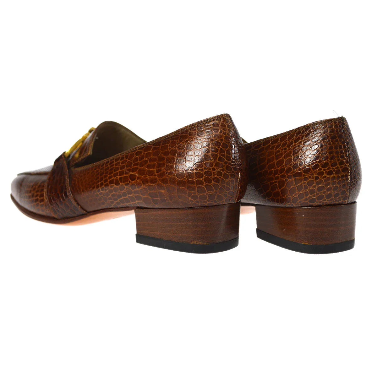 Salvatore Ferragamo Brown Rossed Leather Gancini Loafers鞋＃4
