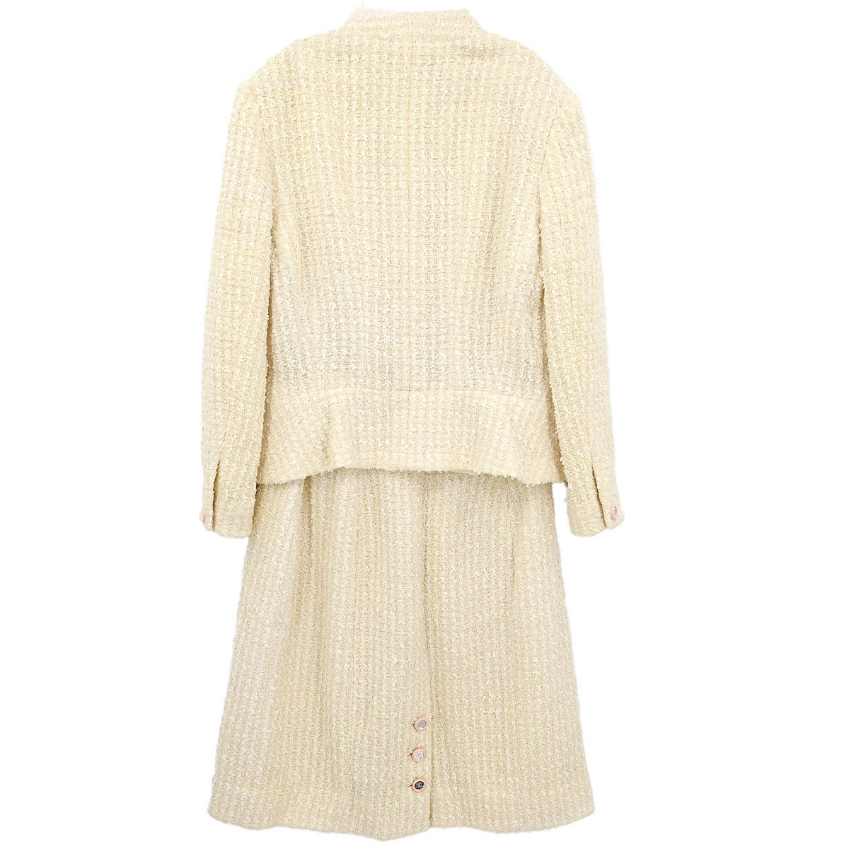 Chanel 1995 Setup Suit Jacket Skirt White #40