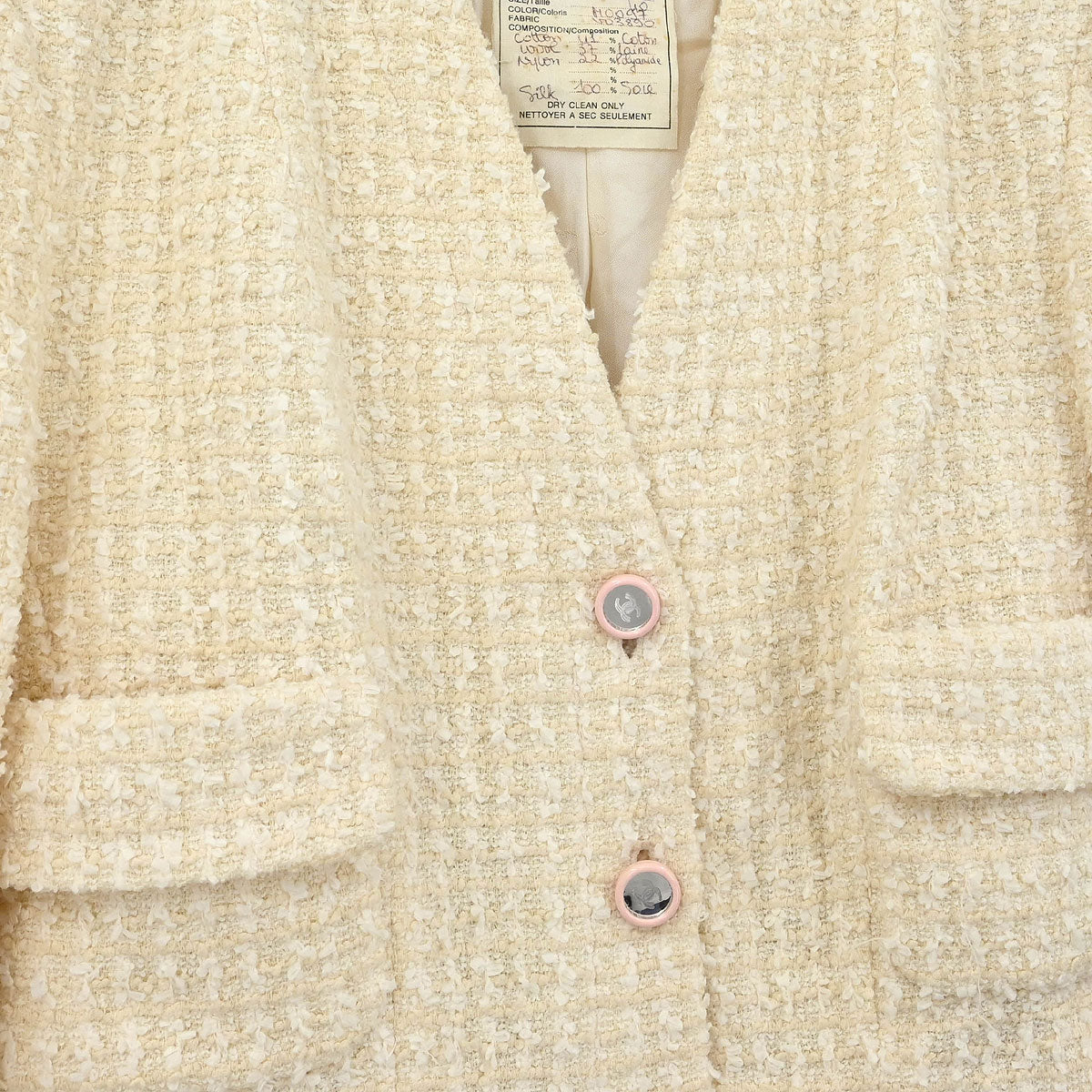 Chanel 1995 Setup Suit Jacket Skirt White #40