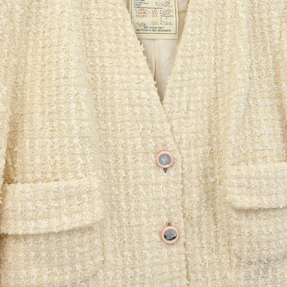 Chanel 1995 Setup Suit Jacket Skirt White #40
