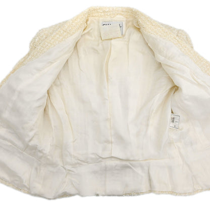 Chanel 1995 Setup Suit Jacket Skirt White #40