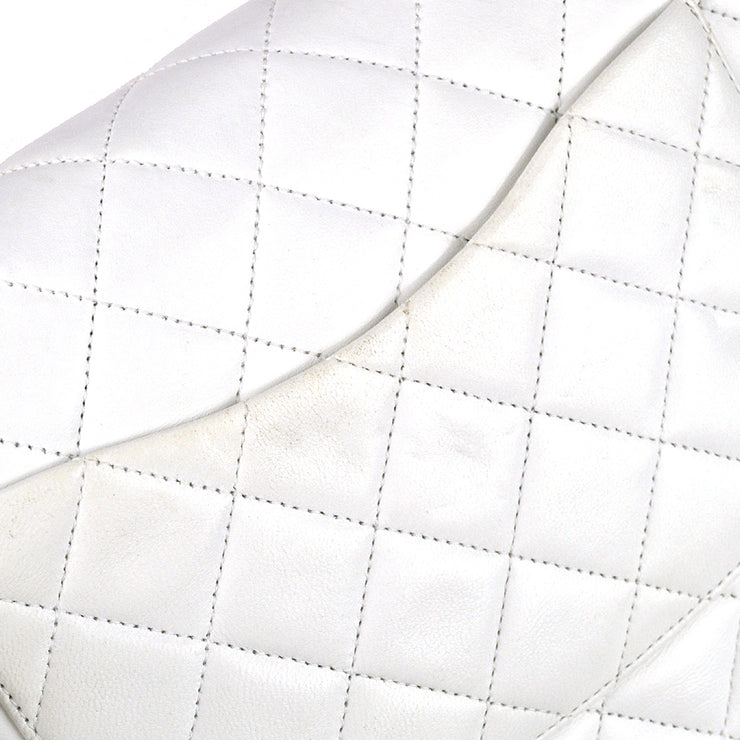 Chanel 1994-1996 White Lambskin Medium Classic Double Flap Bag