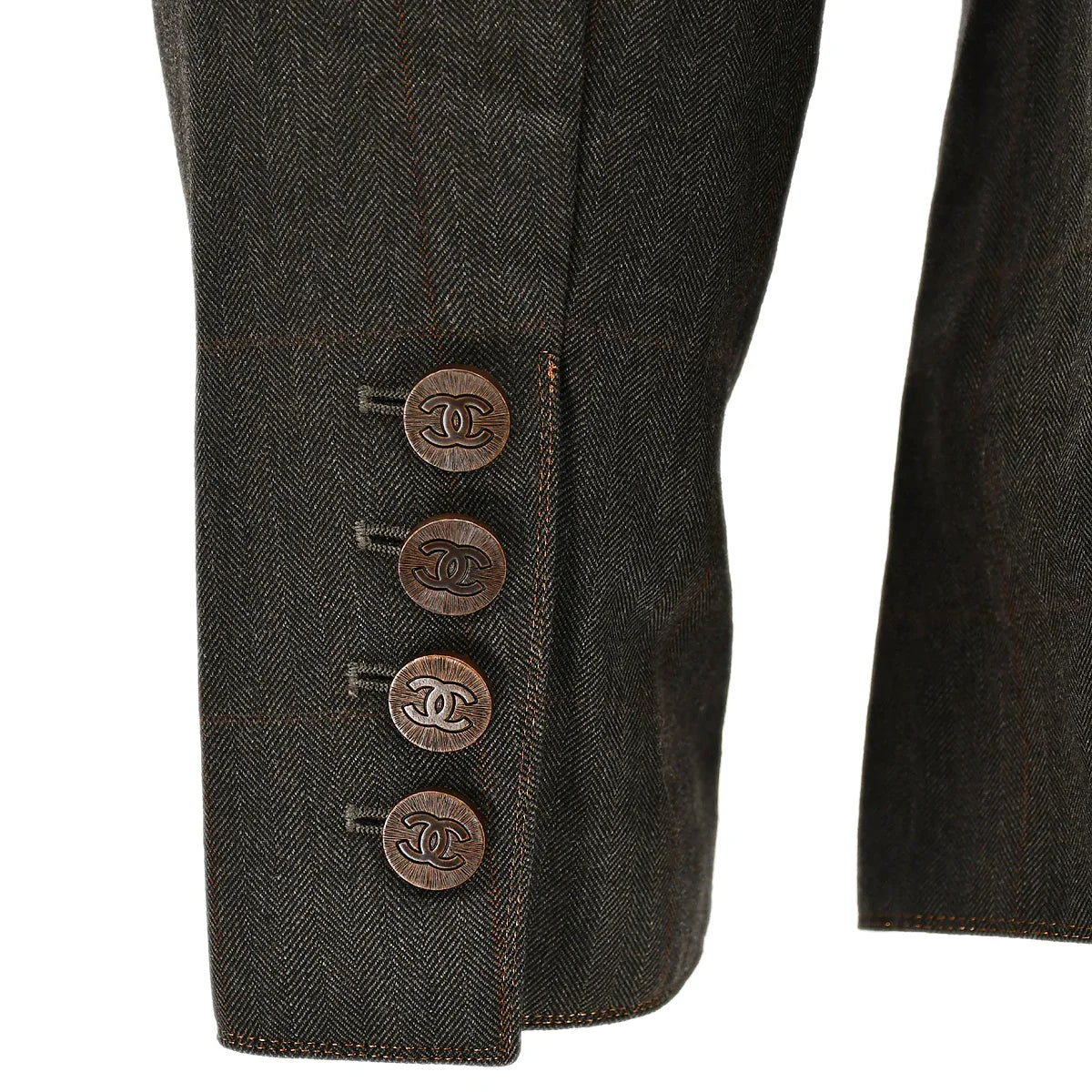 Chanel Setup Suit Jacket Skirt Brown 98A #42
