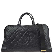 Chanel Black Caviar 2way Bowling Bag 50