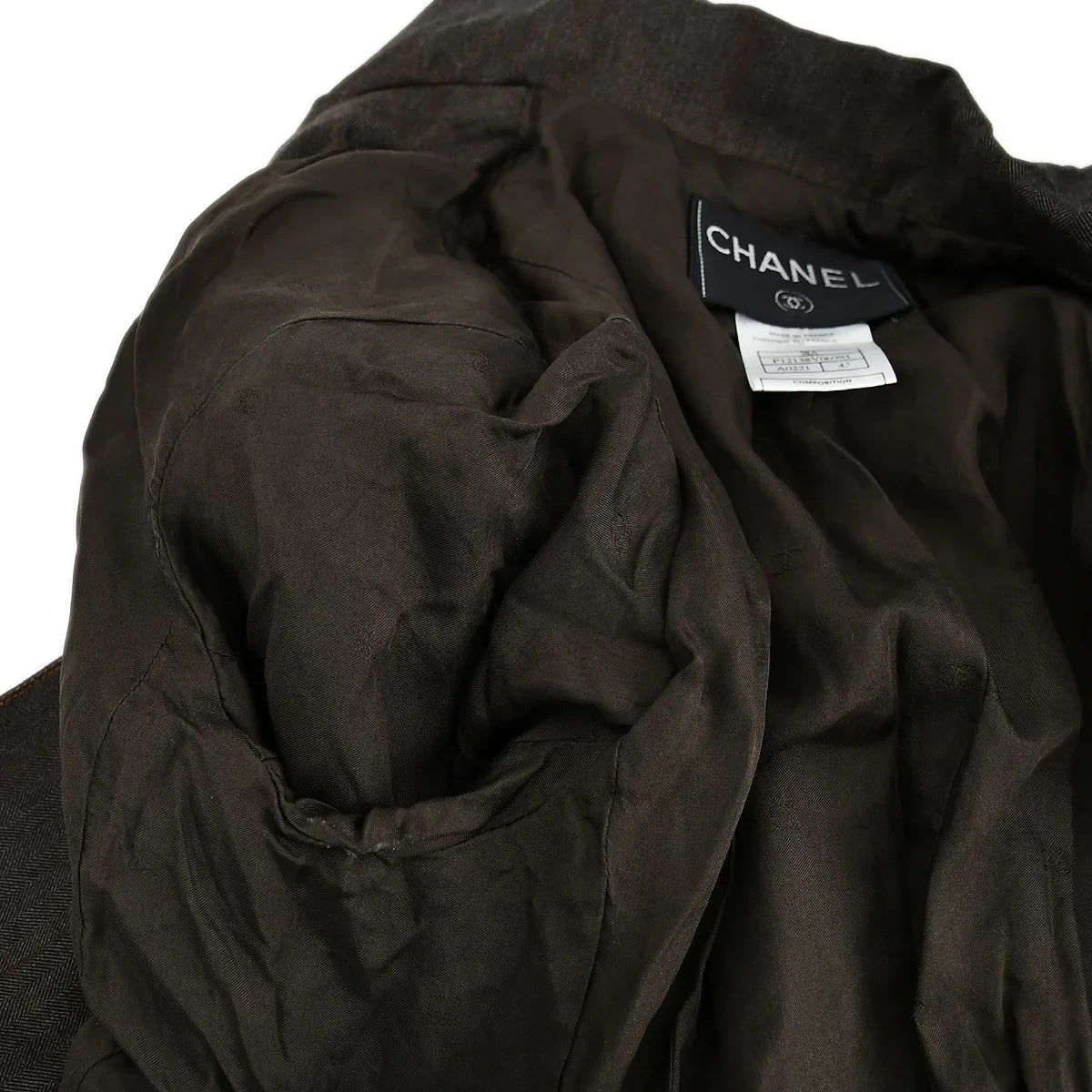 Chanel Setup Suit Jacket Skirt Brown 98A #42