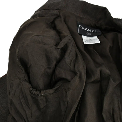Chanel Setup Suit Jacket Skirt Brown 98A #42