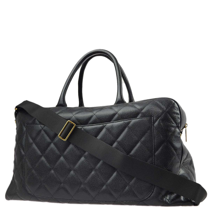 Chanel Black Caviar 2way Bowling Bag 50