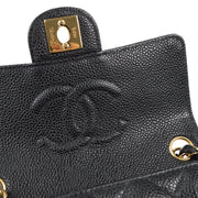 Chanel 2003-2004 Classic Flap Mini Square 17 Black Caviar