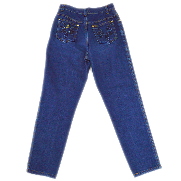 Yves Saint Laurent Denim logo-embroidered straight-leg jeans #40