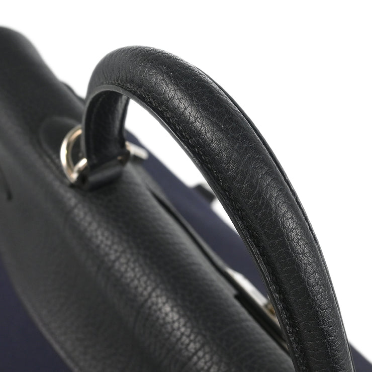 Hermes Toile Officier Taurillon Clemence Kelly 50 Retourne 2way Shoulder Handbag  2002