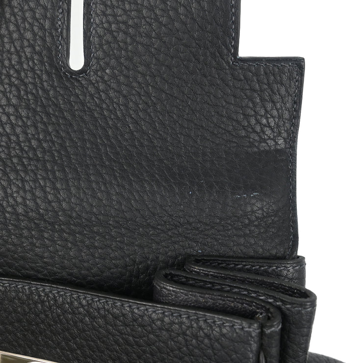 Hermes Toile Officier Taurillon Clemence Kelly 50 Retourne 2way Shoulder Handbag  2002