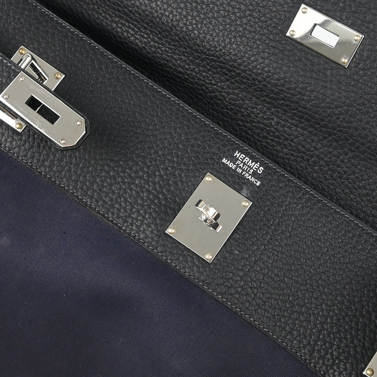 Hermes Toile Officier Taurillon Clemence Kelly 50 Retourne 2way Shoulder Handbag  2002