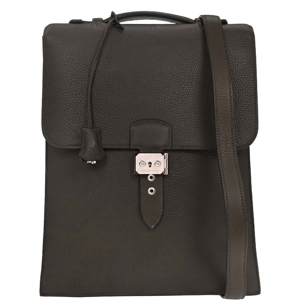 Hermes Taurillon Clemence Sac a Depeches DPLG Business Handbag
