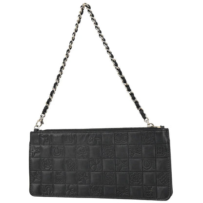 Chanel 2004-2005 Black Lambskin Icon Chain Handbag